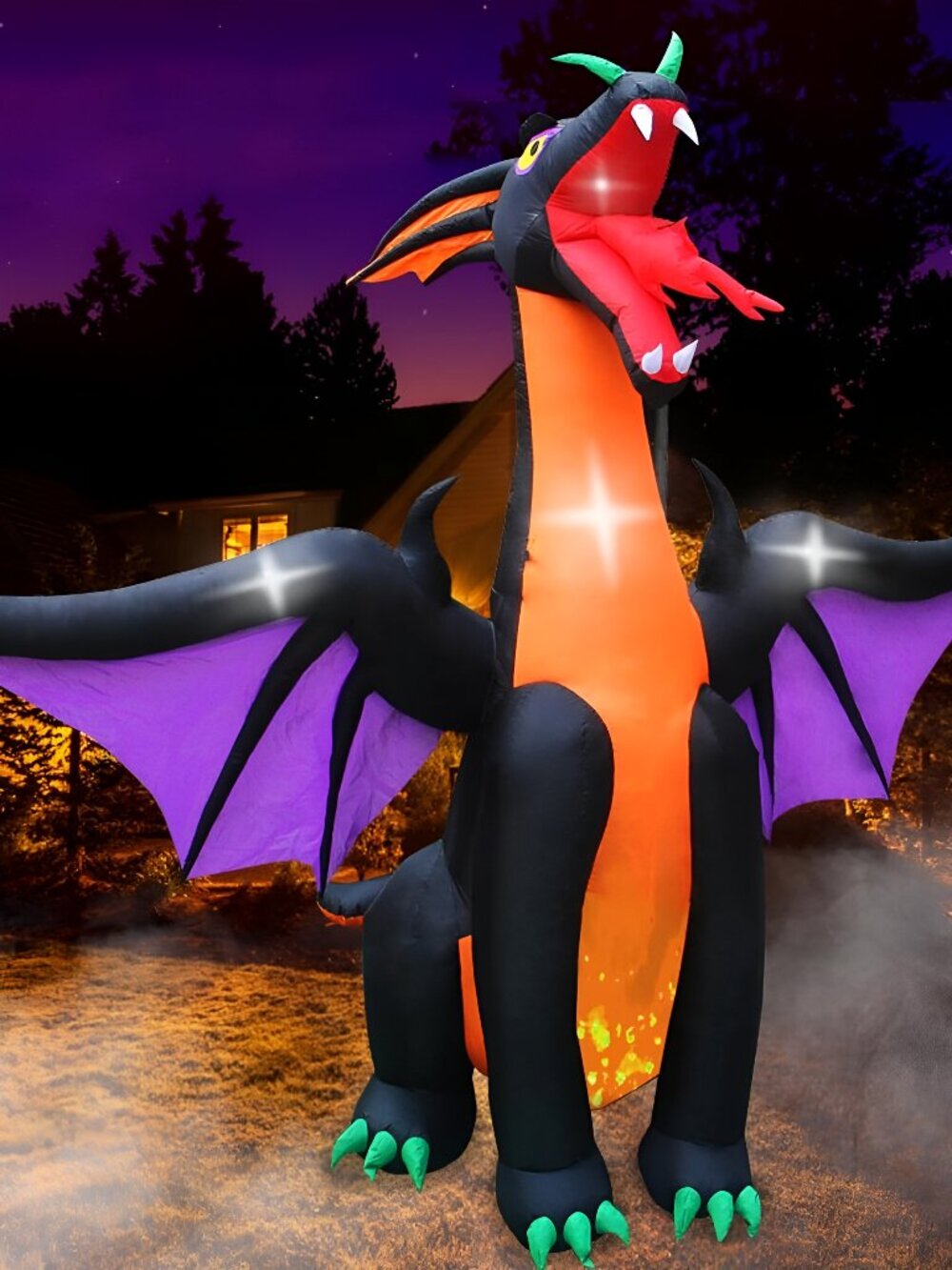 12FT Halloween Inflatable Fire & Ice Dragon Outdoor Decoration